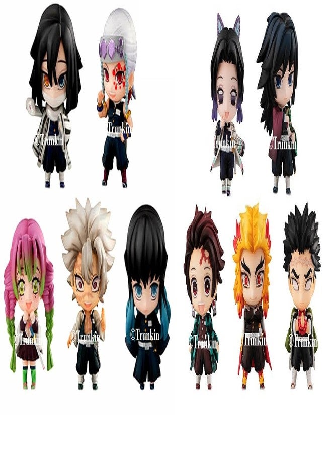 Trunkin Demon Slayer Hashira Mascot and Tanjiro Chibi Small Action Figures Set of 10 Kimetsu no Yaiba Anime Figurines - Image 3